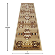 Load image into Gallery viewer, Southwestern 2' x 7' Brown Area Rug - Olefin Rug
