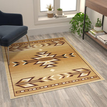 Load image into Gallery viewer, Southwestern 4' x 5' Brown Area Rug - Olefin Rug
