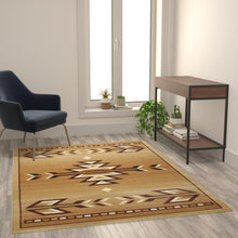 Load image into Gallery viewer, Southwestern 5' x 7' Brown Area Rug - Olefin Rug
