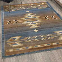 Load image into Gallery viewer, Southwestern 5' x 7' Blue Area Rug - Olefin Rug
