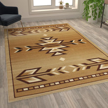 Load image into Gallery viewer, Southwestern 6' x 9' Brown Area Rug - Olefin Rug
