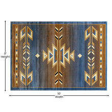 Load image into Gallery viewer, Southwestern 8' x 10' Blue Area Rug - Olefin Rug
