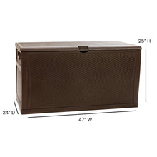 Load image into Gallery viewer, 120 Gallon Plastic Deck Box - Waterproof Storage Box, Brown
