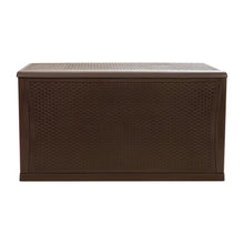 Load image into Gallery viewer, 120 Gallon Plastic Deck Box - Waterproof Storage Box, Brown
