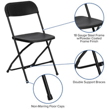 Load image into Gallery viewer, 8&#39; Granite White Plastic Event/Training Folding Table Set with 10 Folding Chairs
