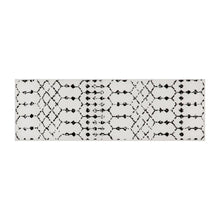 Load image into Gallery viewer, Geometric Bohemian Low Pile Rug - 2'x6' - Ivory/Black
