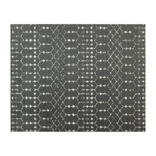 Load image into Gallery viewer, Geometric Bohemian Low Pile Rug - 8' x 10' - Dark Gray/Ivory Polyester
