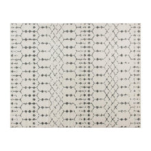 Load image into Gallery viewer, Geometric Bohemian Low Pile Rug - 8' x 10' - Ivory/Gray Polyester
