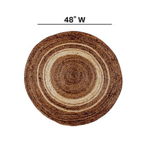 Load image into Gallery viewer, Natural Fiber Jute Area Rug 4 Foot Round - Braided Jute Rug - Natural Area Rugs
