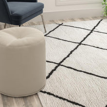 Load image into Gallery viewer, Shag Style Diamond Trellis Area Rug - 5' x 7' - Ivory
