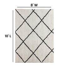 Load image into Gallery viewer, Shag Style Diamond Trellis Area Rug - 8' x 10' - Ivory

