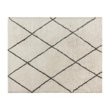 Load image into Gallery viewer, Shag Style Diamond Trellis Area Rug - 8' x 10' - Ivory/Gray Polyester (PET)
