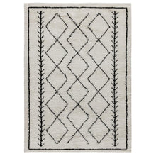 Load image into Gallery viewer, Geometric Style Bohemian Shag Area Rug - 8' x 10' - Ivory
