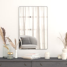 Load image into Gallery viewer, 24" x 36" Decorative Wall Mirror - Rounded Corners, Black
