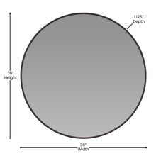 Load image into Gallery viewer, 36" Round Black Metal Framed Wall Mirror
