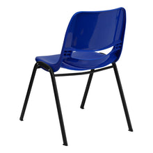 Load image into Gallery viewer, Kid's Navy Shell Stack Chair with Black Frame and 14" Seat Height
