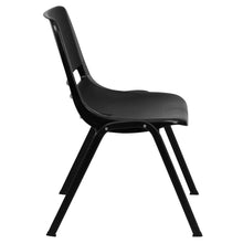 Load image into Gallery viewer, 661 lb. Capacity Black Shell Stack Chair with Black Frame and 16'' Seat Height
