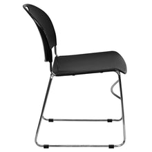 Load image into Gallery viewer, 880 lb. Capacity Black Ultra-Compact Stack Chair with Chrome Frame
