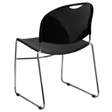Load image into Gallery viewer, 880 lb. Capacity Black Ultra-Compact Stack Chair with Chrome Frame

