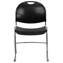 Load image into Gallery viewer, 880 lb. Capacity Black Ultra-Compact Stack Chair with Chrome Frame
