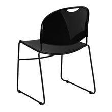 Load image into Gallery viewer, 880 lb. Capacity Black Ultra-Compact Stack Chair with Black Powder Coated Frame
