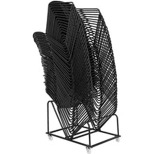Load image into Gallery viewer, 880 lb. Capacity Black Ultra-Compact Stack Chair with Black Powder Coated Frame
