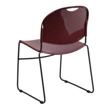 Load image into Gallery viewer, Burgundy Ultra-Compact Stack Chair with Black Powder Coated Frame
