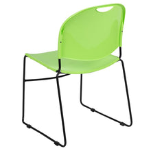Load image into Gallery viewer, 880 lb. Capacity Green Ultra-Compact Stack Chair with Black Powder Coated Frame
