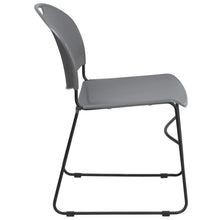 Load image into Gallery viewer, 880 lb. Capacity Gray Ultra-Compact Stack Chair with Black Powder Coated Frame
