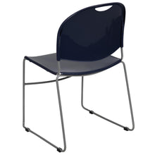 Load image into Gallery viewer, 880 lb. Capacity Navy Ultra-Compact Stack Chair with Silver Powder Coated Frame

