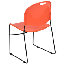 Load image into Gallery viewer, 880 lb. Capacity Orange Ultra-Compact Stack Chair with Black Powder Coated Frame

