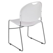 Load image into Gallery viewer, 880 lb. Capacity White Ultra-Compact Stack Chair with Silver Powder Coated Frame
