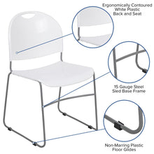 Load image into Gallery viewer, 880 lb. Capacity White Ultra-Compact Stack Chair with Silver Powder Coated Frame
