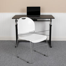 Load image into Gallery viewer, 880 lb. Capacity White Ultra-Compact Stack Chair with Silver Powder Coated Frame
