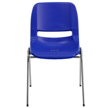 Load image into Gallery viewer, 880 lb. Capacity Navy Shell Stack Chair with Chrome Frame and 18&#39;&#39; Seat Height
