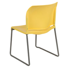 Load image into Gallery viewer, Yellow Full Back Contoured Stack Chair with Gray Powder Coated Sled Base
