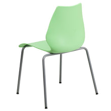 Load image into Gallery viewer, 770 lb. Capacity Green Stack Chair with Lumbar Support and Silver Frame
