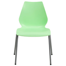 Load image into Gallery viewer, 770 lb. Capacity Green Stack Chair with Lumbar Support and Silver Frame

