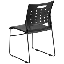 Load image into Gallery viewer, 881 lb. Capacity Black Sled Base Stack Chair with Air-Vent Back
