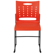 Load image into Gallery viewer, 881 lb. Capacity Orange Sled Base Stack Chair with Air-Vent Back
