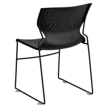 Load image into Gallery viewer, 661 lb. Capacity Black Full Back Stack Chair with Black Powder Coated Frame
