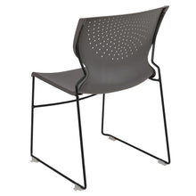 Load image into Gallery viewer, 661 lb. Capacity Gray Full Back Stack Chair with Black Powder Coated Frame

