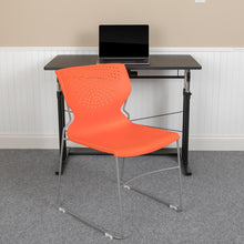Load image into Gallery viewer, 661 lb. Capacity Orange Full Back Stack Chair with Gray Powder Coated Frame
