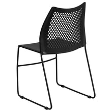 Load image into Gallery viewer, Black Stack Chair with Air-Vent Back and Black Powder Coated Sled Base
