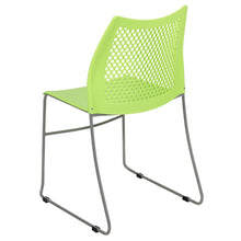 Load image into Gallery viewer, Green Stack Chair with Air-Vent Back and Gray Powder Coated Sled Base
