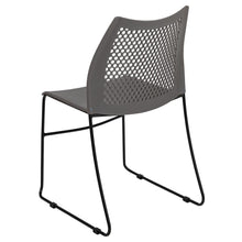Load image into Gallery viewer, Gray Stack Chair with Air-Vent Back and Black Powder Coated Sled Base
