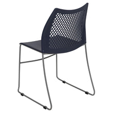 Load image into Gallery viewer, Navy Stack Chair with Air-Vent Back and Gray Powder Coated Sled Base
