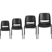 Load image into Gallery viewer, Kid's Black Shell Stack Chair with Black Frame and 12" Seat Height
