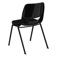Load image into Gallery viewer, 880 lb. Capacity Black Padded Ergonomic Shell Stack Chair with Black Frame
