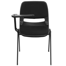 Load image into Gallery viewer, Black Padded Ergonomic Shell Chair with Right Handed Flip-Up Tablet Arm
